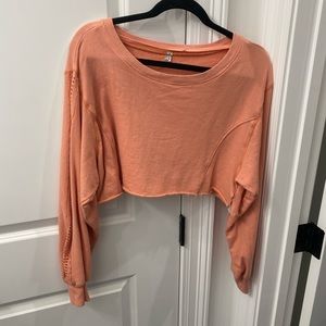Free People Peach Crop Sweater